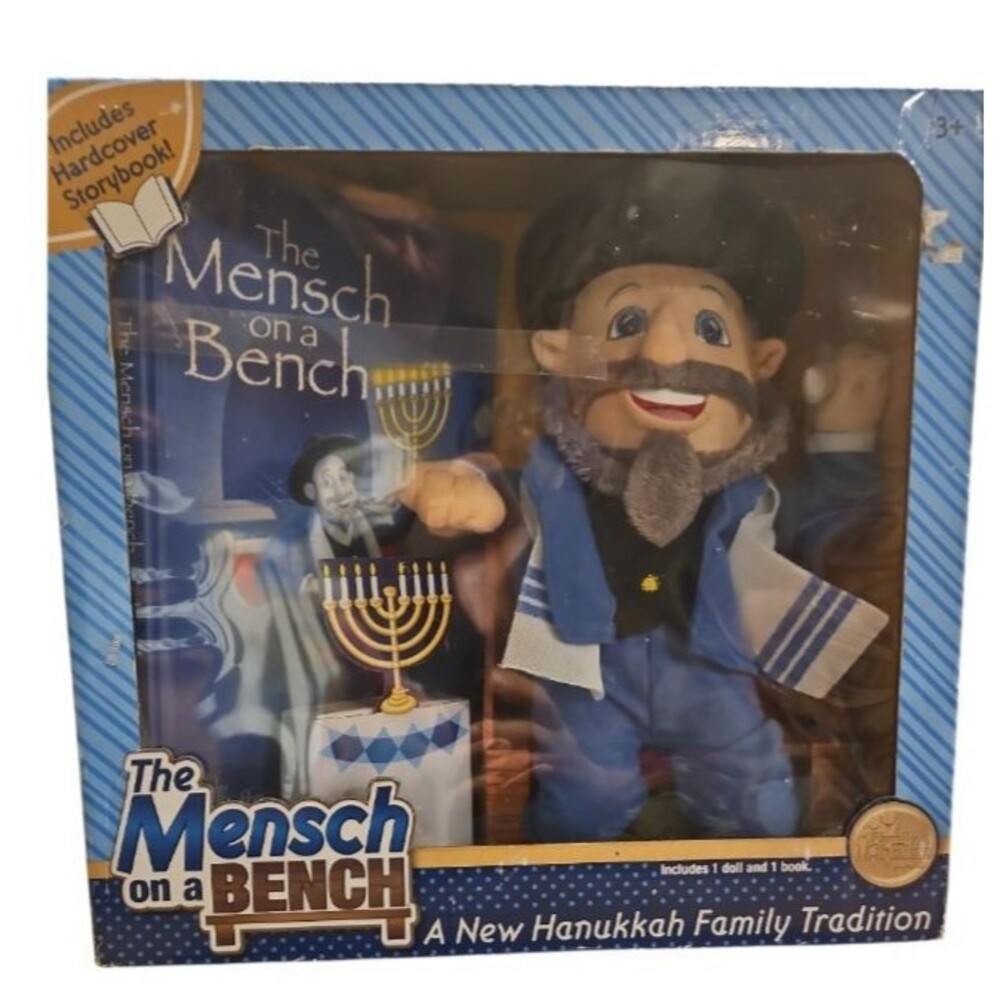 The Mensch on a Bench Hanukkah Doll & Hardcover Storybook Gift Set New in Box